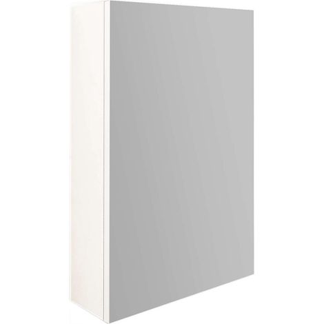 Armoire miroir de salle de bain 38 cm avec 1 porte, finition Blanc mat, matériau mélaminé résistant, design ultra-compact, rangement caché, installation murale pour les petites salles de bain (1/2)