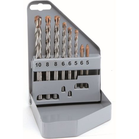 Alpen Hartmetall Keramikbohrer Set Profi Keramo KSBF 8 Stück, Größe 5-10 mm (1/2)