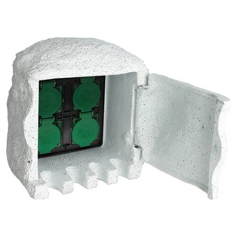 FIMEI 4 prises de jardin étanches Résine Blanc (1/5)