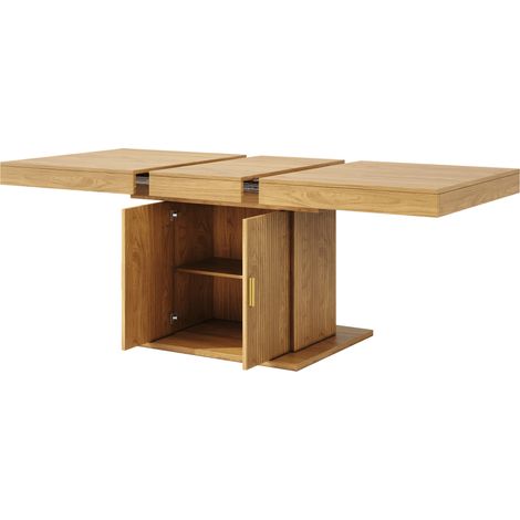 Ausziehbarer Esstisch mit Stauraum 140–180 cm MDF, Metall, Modenuit (1/5)