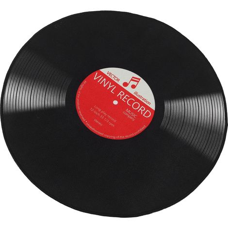 Tapis Rond en Vinyle Rétro Créatif en Polyester, Antidérapant et Lavable, pour Salle à Manger ou Bureau Bruit (1/5)