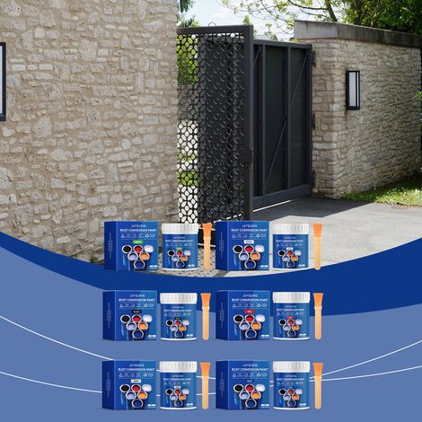 Peinture antirouille à base d'eau pour usage domestique : imperméable, antirouille, résistante à l'usure, durable et disponible en plusieurs couleurs – Bleu 300 g + 1 pinceau (1/5)