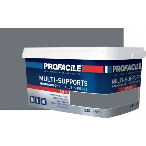 Peinture intérieure multi-supports, satin, murs, plafonds, boiseries, radiateurs, sans odeur, plusieurs teintes PROFACILE 6E7379 2.5 litres
