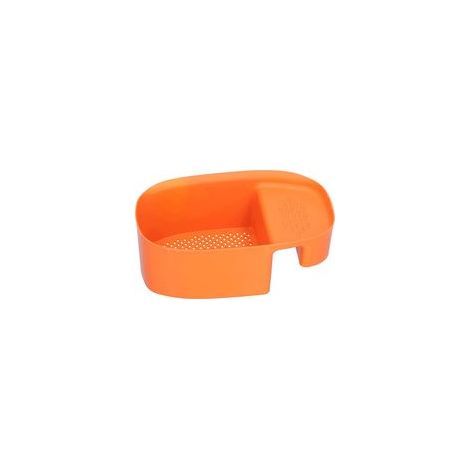 Escurridor de frutas, colador multifuncional con forma de silla de montar para filtrar los residuos de la cocina y lavar frutas y verduras (naranja) - 1 pieza - Crezuo