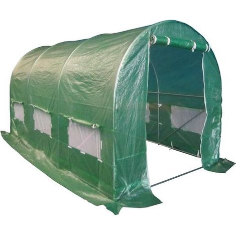 BIRCHTREE 4M (L) x 2M (W) x 2M (H) Polytunnel Greenhouse Pollytunnel With Galvanised 25mm Frame