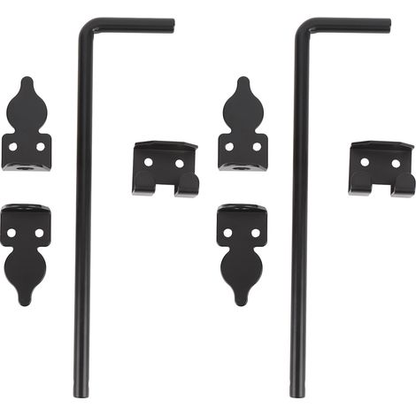 Lot de 2 verrous de sécurité pour portail, 30 cm (12 pouces), en acier au carbone robuste, double, pour la maison