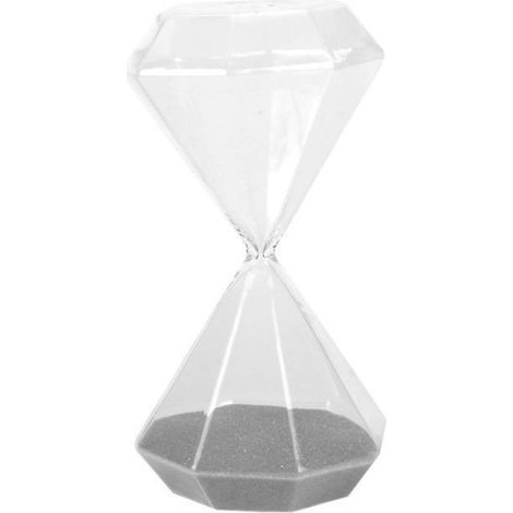 Sablier - Diamant - 15 Minutes - Verre - 15,7 Cm - Gris - 1 Pièce (1/5)