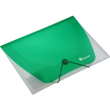 Cartellina in PP formato A4 con elastico, verde trasparente