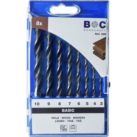 Jeu de mèches à bois H80 // 3 - 10 x 1,0 / 8 pièces  Engins de forage 31001430008