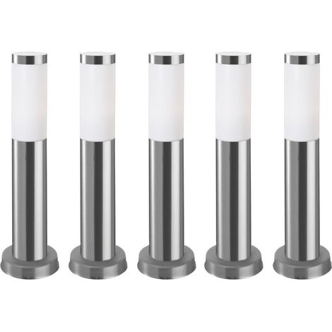 Forlight Koral (5 uds) Baliza Exterior de Jardín Resistente al Agua IP55. Poste de Luz. Lámpara Bolardo de Acero Inoxidable 23W.