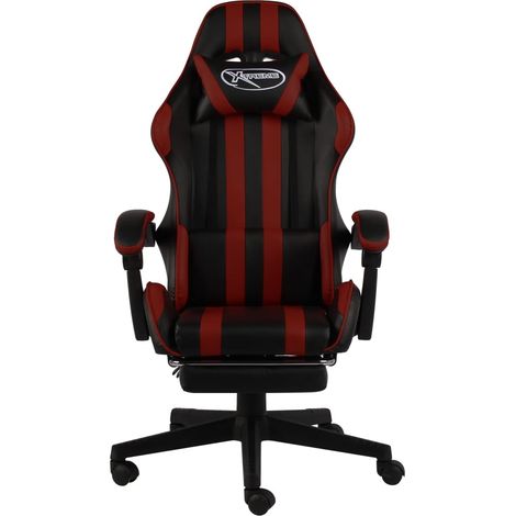 Maison Exclusive - Gaming-Stuhl mit Fußstütze Schwarz und Weinrot