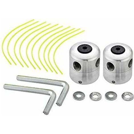 Set mit 2 universellen Aluminium-Trimmerköpfen, doppeltem Nylonfadenkopf, Fadenspule, Trimmerzubehör
