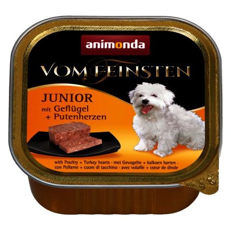 Animonda Vom Feinsten Junior - cibo umido per cuccioli, pollame e cuori di tacchino