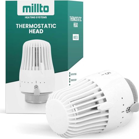 Vanne de radiateur thermostatique M30 x 1,5 Tête de remplacement thermostat  Système de chauffage à température de modulation de zone à 6 niveaux