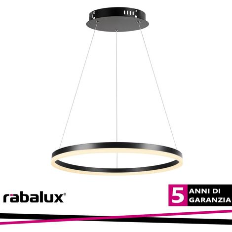 Lampada a sospensione Rabalux Isaure anello Ø60 nera LED 35W