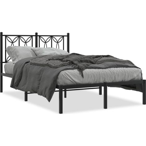Maison Exclusive - Cadre de lit métal sans matelas avec tête de lit noir 120x190cm