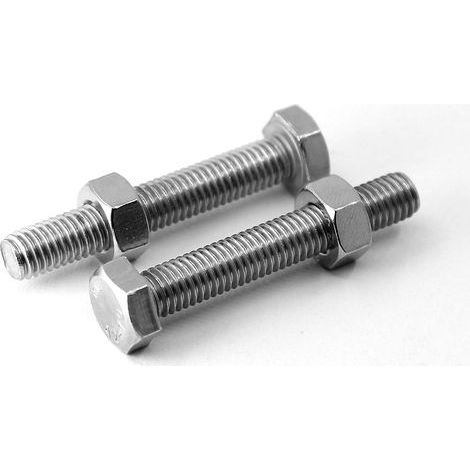 M8 x 50mm 10PCS Boulons à six pans en 304 Acier Inoxydable de Coin Extérieur Vis Hexagonale,Boulons et écrous de Sortilège Ensemble (1/3)