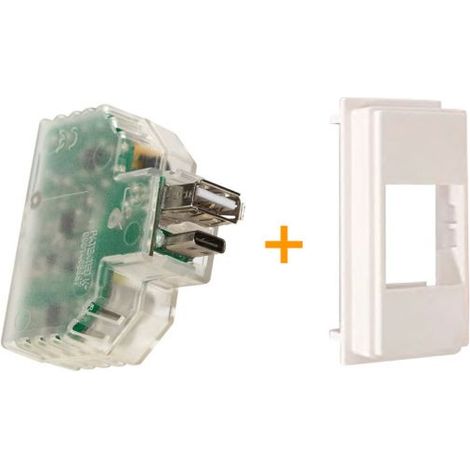 Fanton caricatore caricatutto USB A+C compatibile Bticino living NOW Bianco - 82893