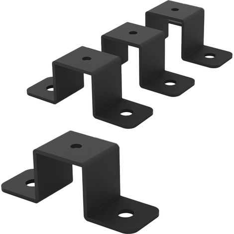 Lot de 4 Colliers de Serrage Carrés en U, Support de Connecteur et Fixation Murale pour Poteau de Clôture et Tuyaux d'Eau (1/5)
