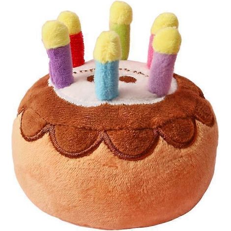 Jouets pour chiens en forme de gâteau, peluches résistantes pour animaux de compagnie, jouets doux et sonores à mâcher, accessoires interactifs pour chiens et chats, cadeau d'anniversaire cupcake. (1/4)