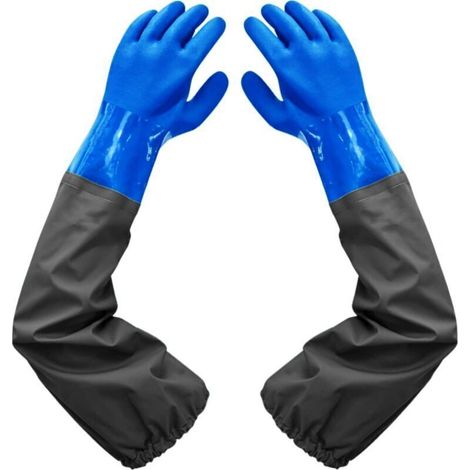 26 Zoll lange, wasserdichte Gummischutzhandschuhe – mit beflocktem Futter und elastischen Bündchen für Reinigungs-, Chemie- und Landwirtschaftsanwendungen