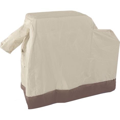 Housse de barbecue en tissu Oxford 420D enduit d'argent, imperméable et anti-poussière, beige et marron, 104 x 68,5 x 124 cm