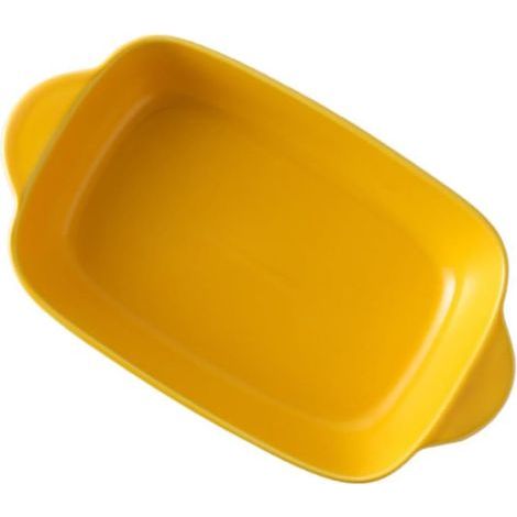Plat à Four Rectangulaire Doubles Poignées en Céramique Jaune Cuisson Facile et Conductivité Thermique Optimale pour Pâtisserie Cuisine Quotidienne (1/5)