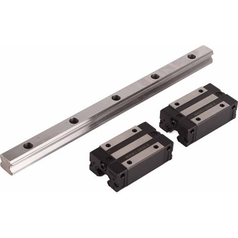 Rail linéaire HGR20 300mm + 2 chariots à billes, glissière de précision (1/5)