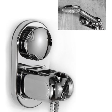 Support de douchette à ventouse, réglable sur 5 positions, orientation horizontale, grand format (1/5)