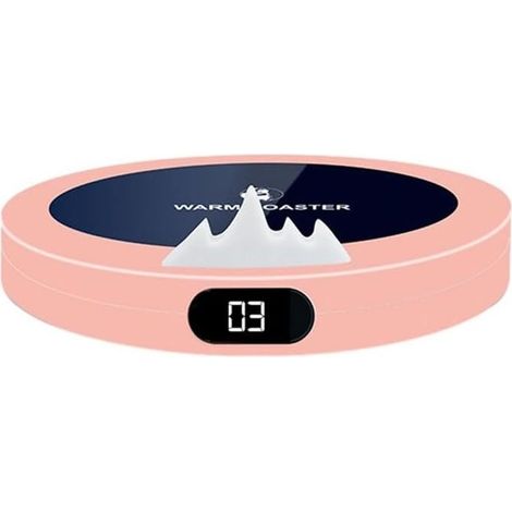 Smart Coffee Cup Warmer 10W Fast Heating with 3-Stage Temperature Control Portable Cup Warmer 8H Automatic Shut-Off Pink (1/5)
