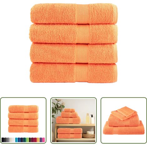 vidaXL Weichheit - Premium Badetücher SOLUND 4 Stk. Orange 100x150 cm 600 g/m² (1/5)