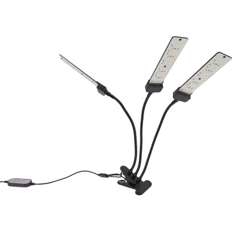 Lampe de croissance LED à pince, col de cygne, spectre complet, trois têtes avec minuterie pour plantes succulentes, prise UE 100-240 V (1/5)