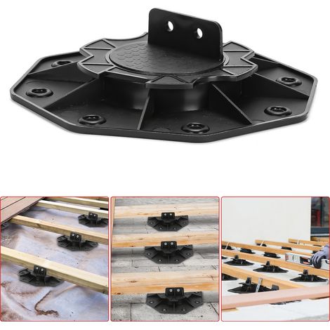Einfeben – Plot réglable 18-30 mm pour terrasse bois et composite – Charge 2700 kg/m² – Pose à sec – Résistant aux intempéries – Lot de 30 pièces