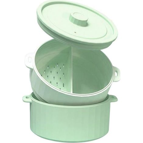 Cuiseur vapeur pliable en silicone antiadhésif avec couvercle. Sain et pratique pour bébé, maison ou restaurant. (1/5)