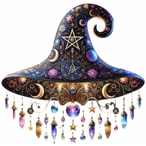 Chapeau De Sorcière - Décoration Murale En Acrylique - Pour Décor De Fête D'Halloween Et Intérieur - 1 Pièce (1/3)