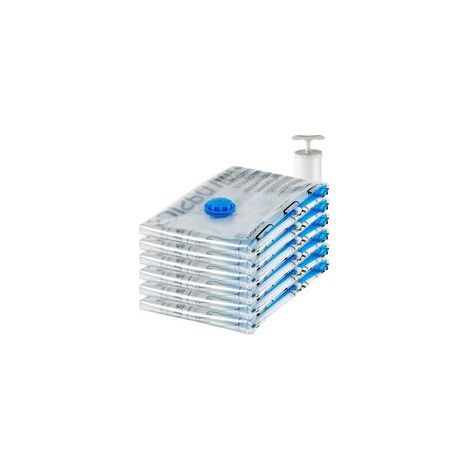 Lot de 10 sacs de rangement sous vide Jumbo (80 x 100 cm), sacs de rangement sous vide à fermeture éclair avec valve hermétique et pompe manuelle, 80 % d'espace de rangement en plus
