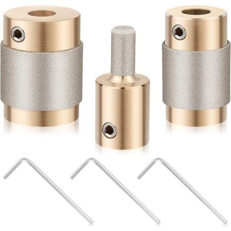 LAN Forets diamantés pour meuleuse de verre, 3 tailles (1 pouce, 3/4 pouce, 1/4 pouce) pour outils de vitrail (1/4)