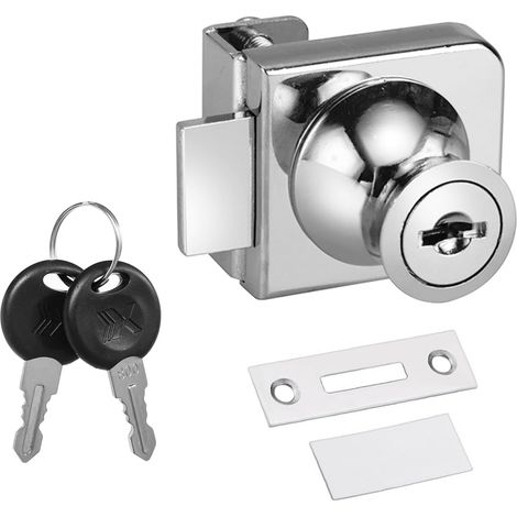 Verrou de porte vitrée - Verrou en alliage de zinc pour coffret à bijoux - Verrou de fenêtre - Ouverture simple - Convient pour verre de 5 à 8 mm - 1 pièce (1/5)