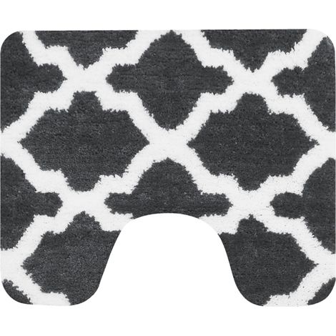 Dutch House Tapis de toilette Toulon 60x50 cm Anthracite/Blanc