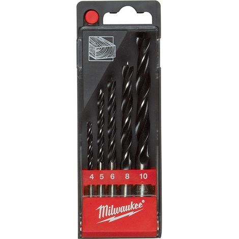 Set 5 punte elicoidali per legno Milwaukee 4932352465 DIN 7487 E