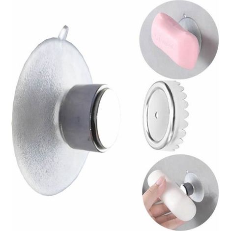 3-teiliger magnetischer Seifenhalter – Saugnapf, stark, kein Bohren erforderlich, für Küche und Bad (1/5)