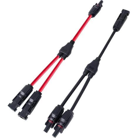 Pair 1 Paire Professionnel Solaire Panneau Câble Connecteur, Solaire Y Branche Connecteur MFF/FMM, pour Solaire Panneau Photovoltaïque Système (1/4)