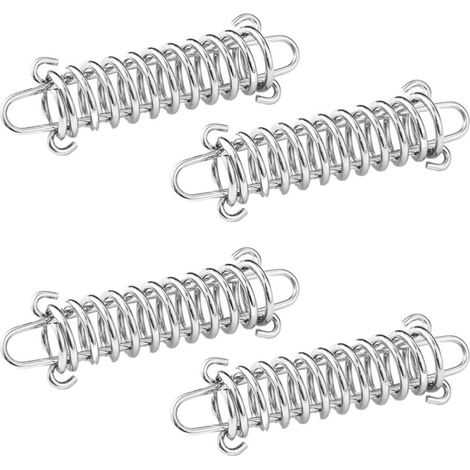 4 Pièces Tendeur de Corde en Acier Inoxydable Résistant à l'usure Boucle à Ressort pour Tente, Fixation Flexible et Tension Renforcée, pour Abris Extérieurs (1/5)