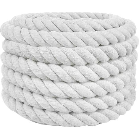 Corda di Cotone 40 mm 10 m Bianco 100% Cotone vidaXL (1/4)