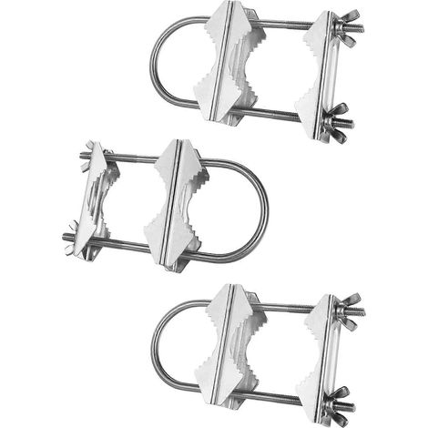 Support de mât d'antenne double à mâchoires en V avec boulons en U pour TV, CB (lot de 3) -- (1/5)