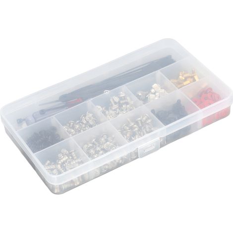 Kit de réparation PC 362 pièces : vis inox, rondelles, colliers nylon, tournevis aimanté et pinceau de nettoyage (1/5)