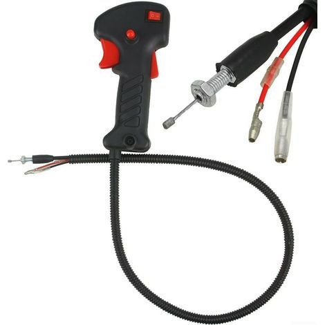 Interrupteur Poignée Débroussailleuse - 19 mm - Câble Accélérateur 80 cm - Compatible Multimodele - 1 Pièce (1/5)