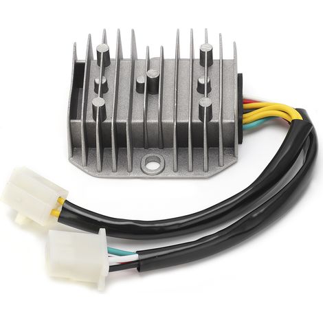 Regulador rectificador de 12 V y 7 cables con conector doble en aleación de aluminio y ABS para scooter, ciclomotor y ATV. (1/5)