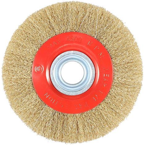 1 unidad de adaptador de cepillo plano de acero inoxidable de 8 pulgadas con anillos para pulidora de banco (1/4)