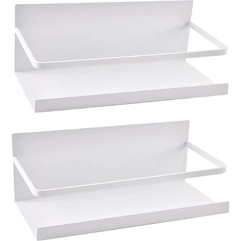 Mensola per frigorifero, 2 pezzi Porta spezie magnetico Mensola magnetica per frigorifero Organizzatore per frigorifero Salvaspazio per cucina (bianco)